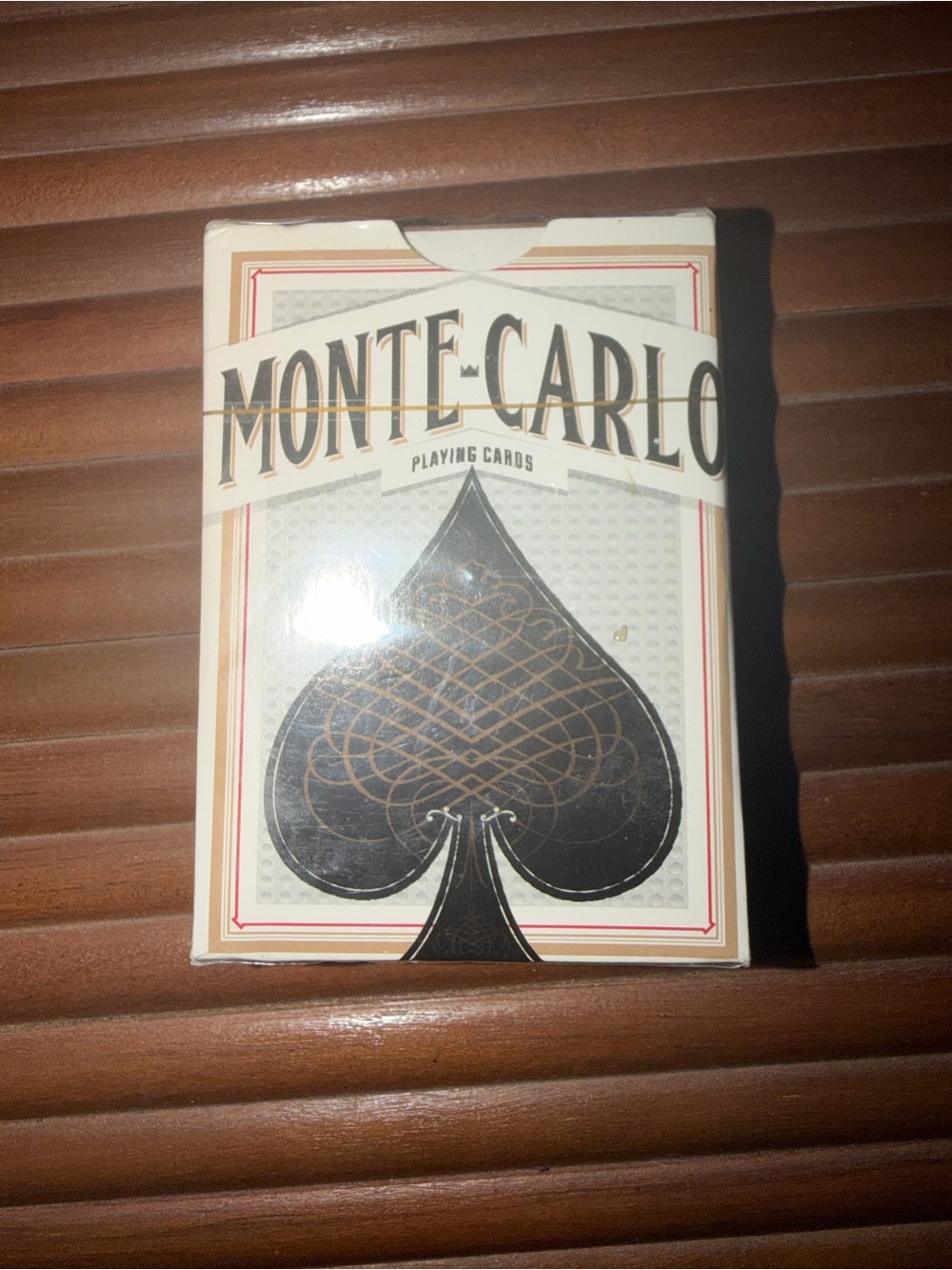 Monte Carlo White Playing Cards - Classic Spade Design